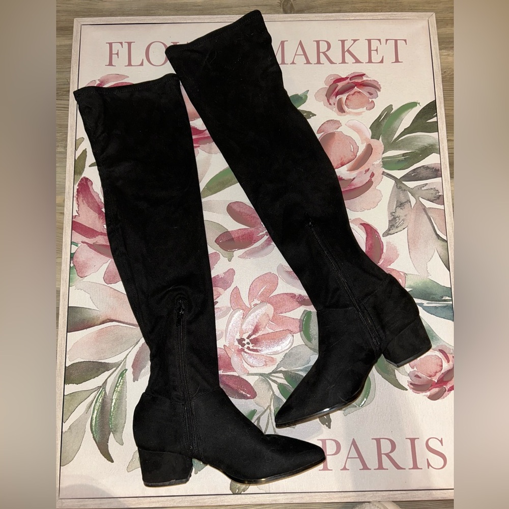 Knee high black boots